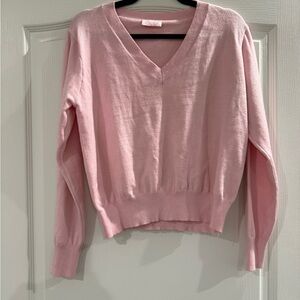 Pink Lily Lightweight Blush V-Neck Sweater